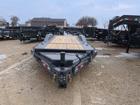 New 2026 Iron Bull 102 x 22 (16+6) TWB Tilt Trailer, Gray with 16K GVWR, Fork Holders, 16 Ply Tires