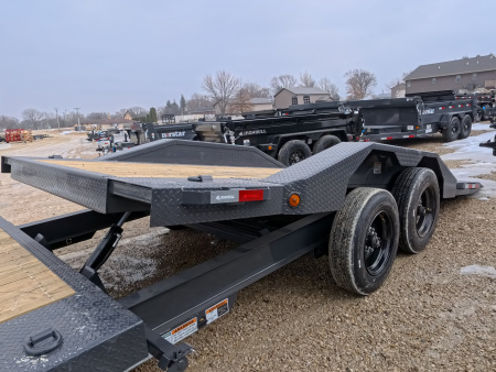 New 2026 Iron Bull 102 x 22 (16+6) TWB Tilt Trailer, Gray with 16K GVWR, Fork Holders, 16 Ply Tires
