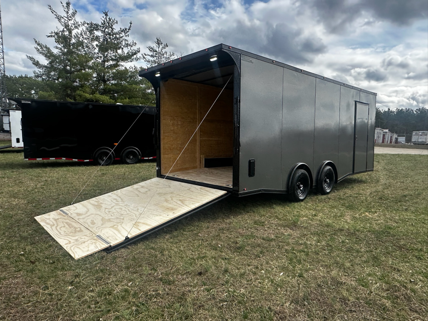 New 2026 Luxe 8.5x20 Car Hauler 5200 lb torsions Charcoal poly-Blackout- Enclosed Car Hauler