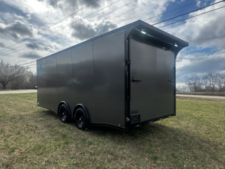 New 2026 Luxe 8.5x20 Car Hauler 5200 lb torsions Charcoal poly-Blackout- Enclosed Car Hauler