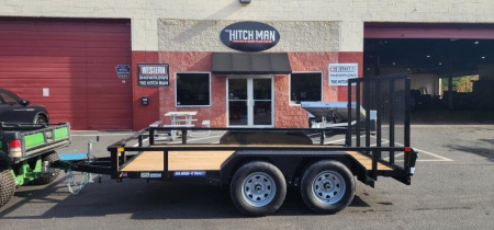 New 7 x 12 Sure-Trac Tube Top Utility Trailer 7k** RE-ENFORCED GATE