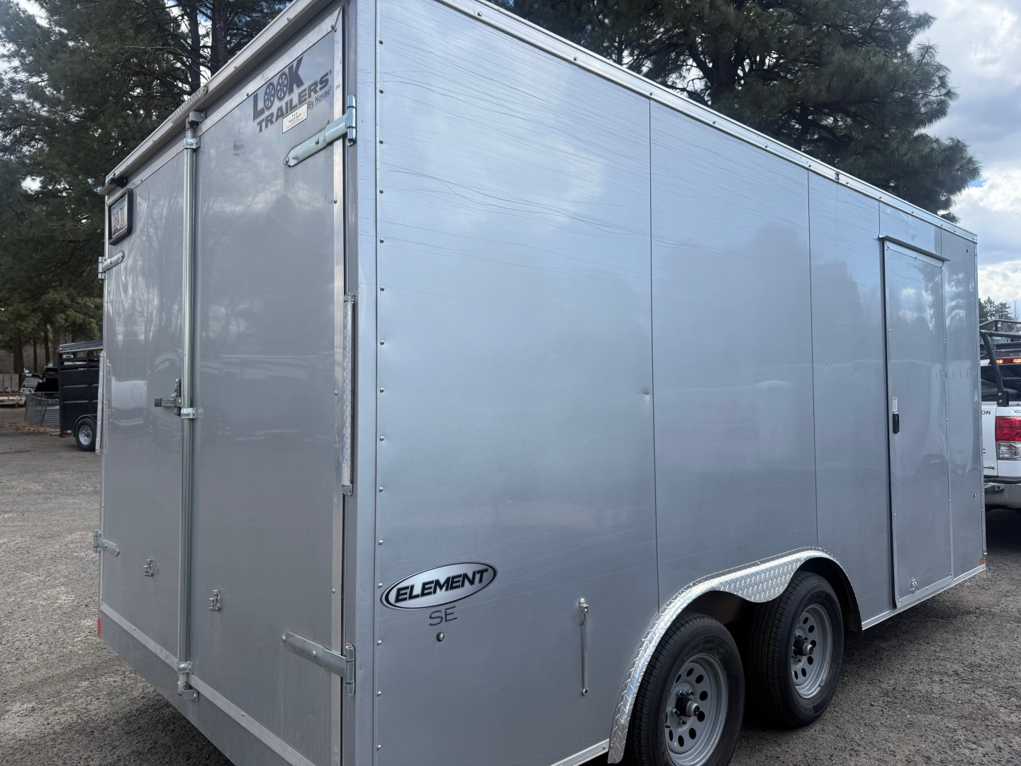New 2023 Look Trailers 8.5X16 Element SE Cargo / Enclosed Trailer Construction work trailer with barn doors