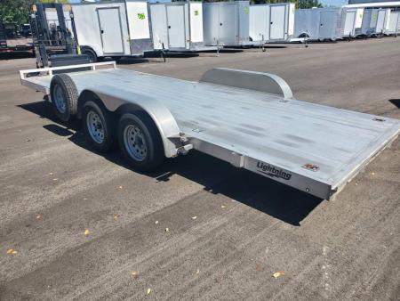 Used 2021 FVCG 7X20 ALUMINUM CAR HAULER Car / Racing Trailer WITH ALUMINUM DECK, 4 D-RINGS, SLIDE IN RAMPS, TOOLBOX, REMOVEABLE FENDER