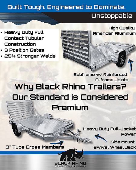 New 2026 Black Rhino *INCOMING* Aluminum 81"x168" LPS8114A-3.5K Low Profile w/ Brakes & Bi-Fold Gate Utility Trailer