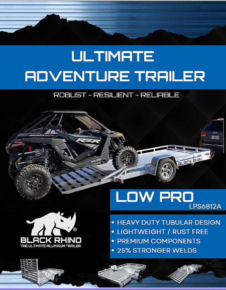 New 2026 Black Rhino *INCOMING* Aluminum 81"x168" LPS8114A-3.5K Low Profile w/ Brakes & Bi-Fold Gate Utility Trailer