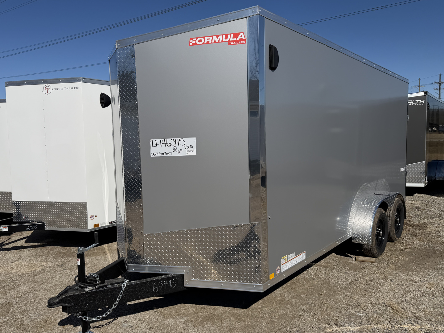 New 2026 FORMULA TRAILERS 7 x 16 Cargo / Enclosed Trailer with 7ft Interior with Ramp Door - UPGRADED MODEL SALE