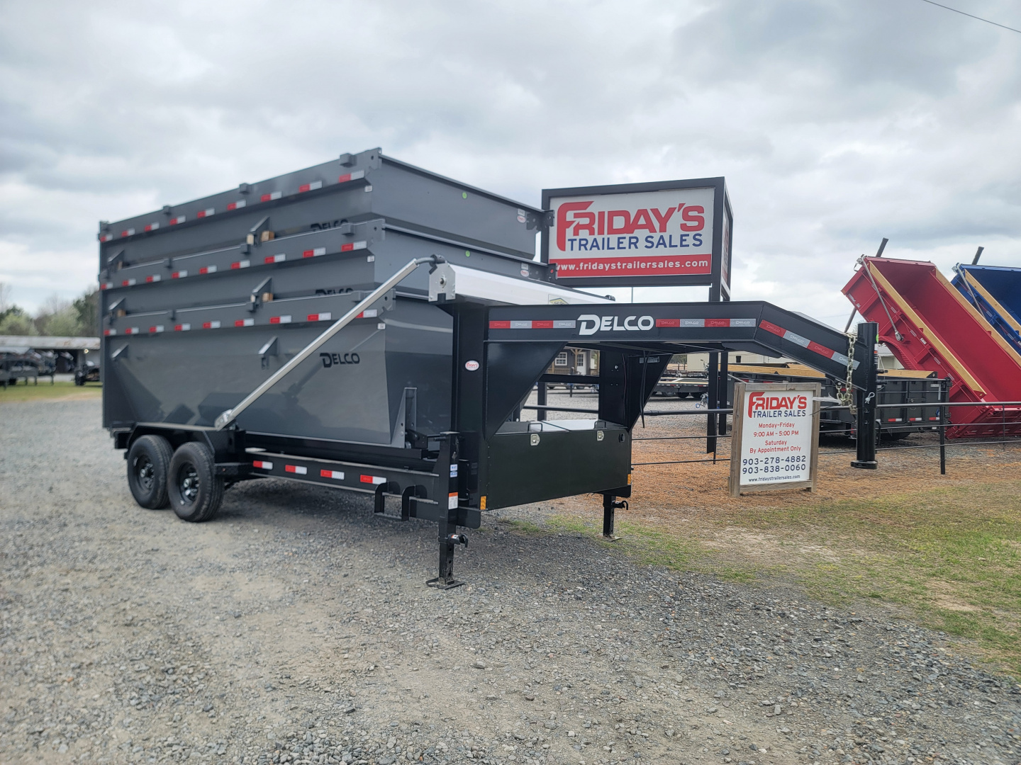 New 2026 Delco Trailers R3 16' x 83" Roll-Off Dump Trailer w/ 3 Bins Dump Trailer