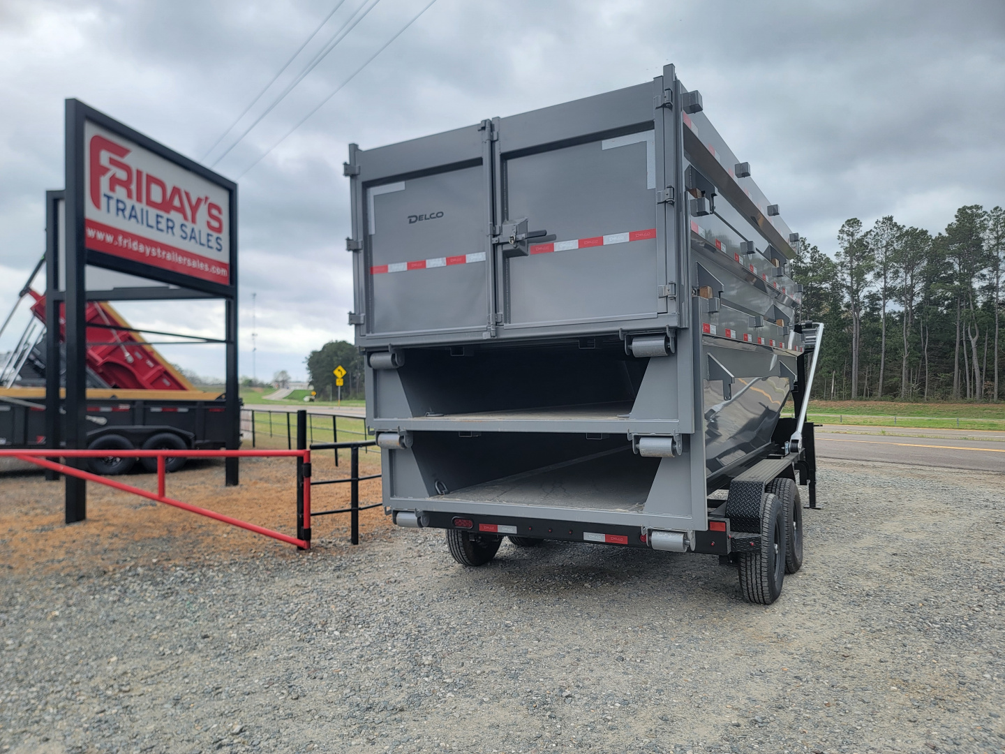 New 2026 Delco Trailers R3 16' x 83" Roll-Off Dump Trailer w/ 3 Bins Dump Trailer