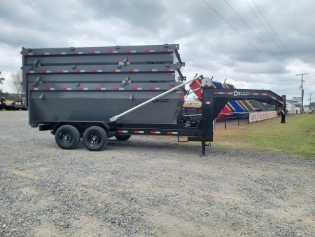 New 2026 Delco Trailers R3 16' x 83" Roll-Off Dump Trailer w/ 3 Bins Dump Trailer