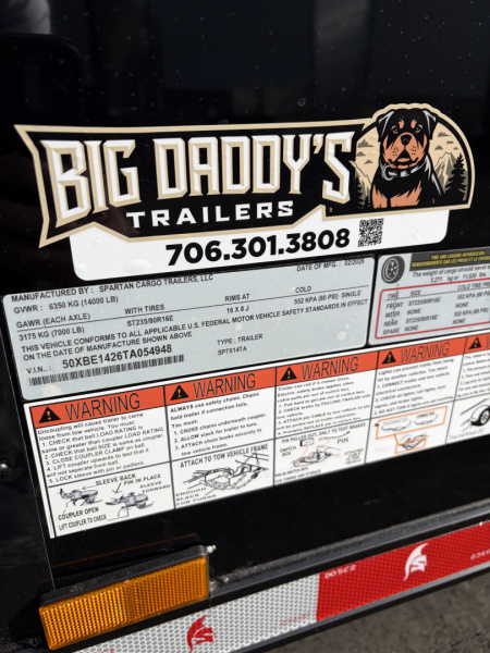 New 2026 Spartan 7X14 Enclosed Trailer, Pro-Series, 14K GVWR Big Package, 12" On Center Frame