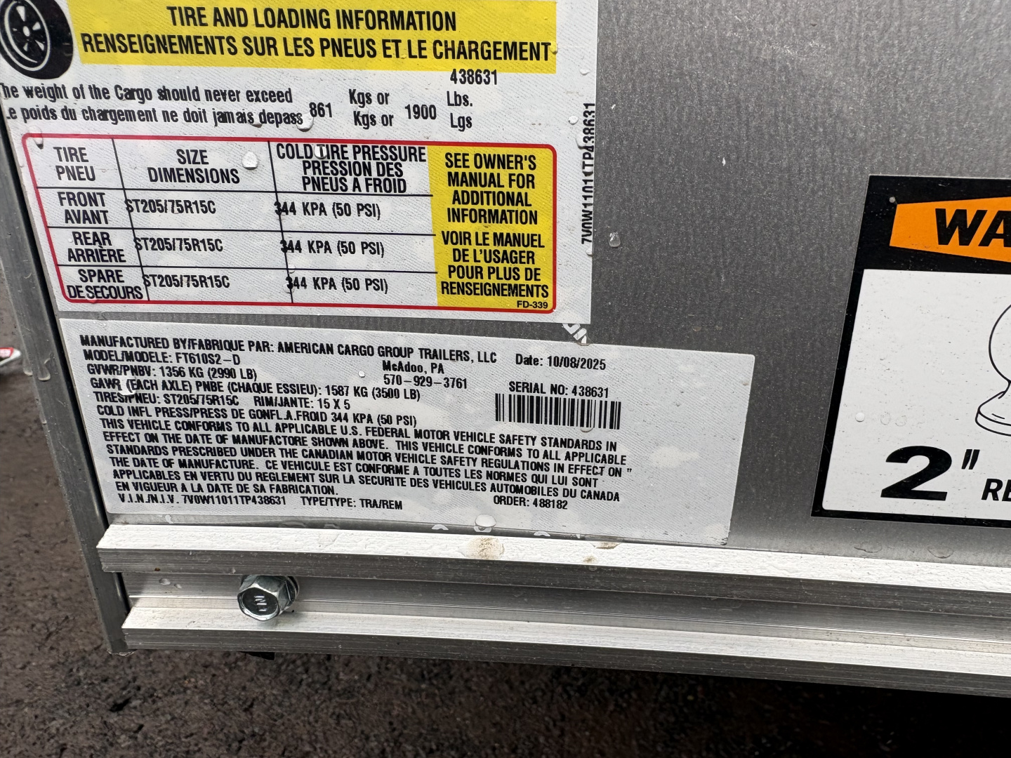 New 2026 6x10 6'6" Interior Wells Cargo Cargo / Enclosed Trailer with Ramp Door