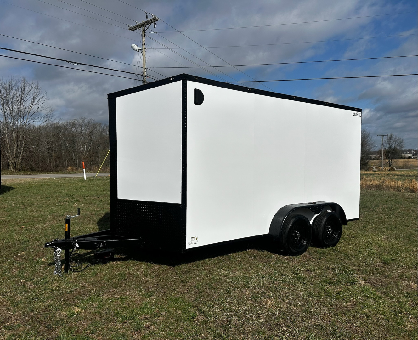 New 2026 Luxe 7X14 Enclosed Trailer-3500LB Tandem Axle-White Poly-Blackout