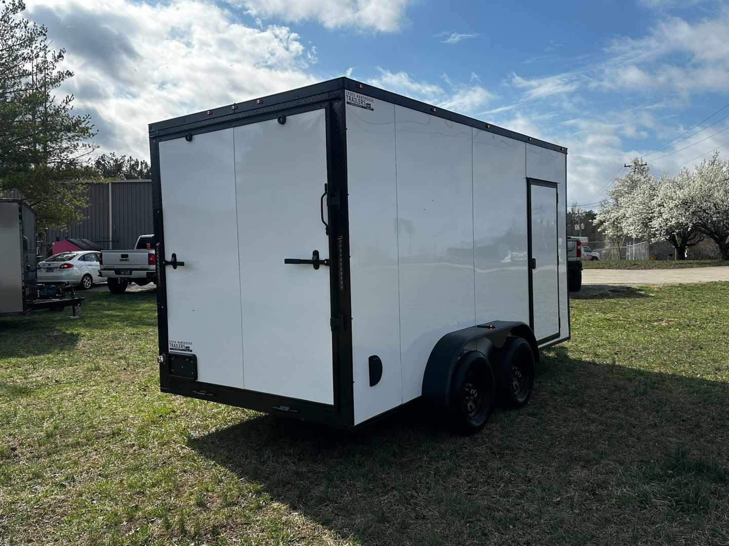 New 2026 Luxe 7X14 Enclosed Trailer-3500LB Tandem Axle-White Poly-Blackout