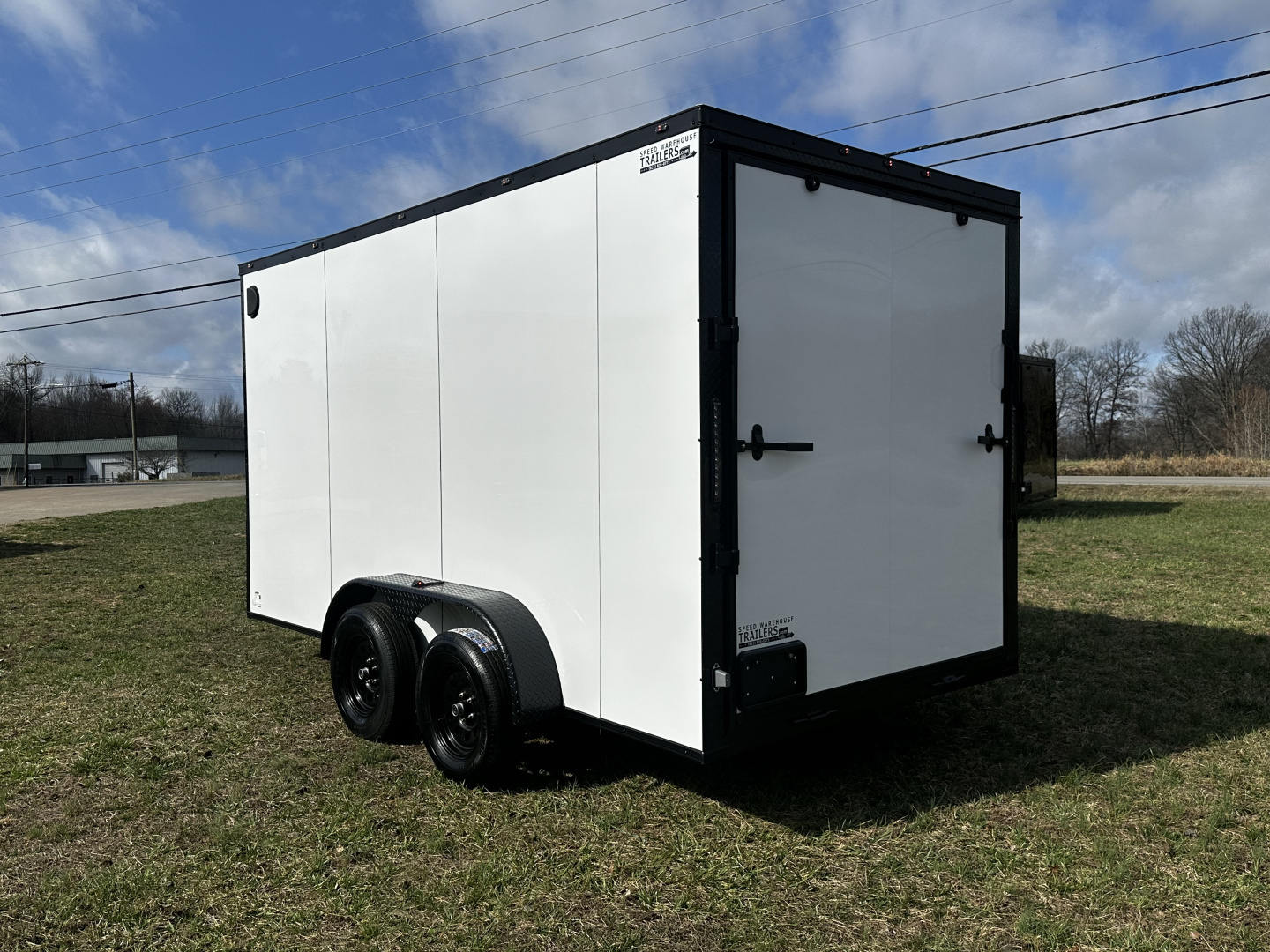 New 2026 Luxe 7X14 Enclosed Trailer-3500LB Tandem Axle-White Poly-Blackout