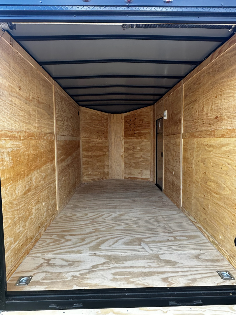 New 2026 Luxe 7X14 Enclosed Trailer-3500LB Tandem Axle-White Poly-Blackout