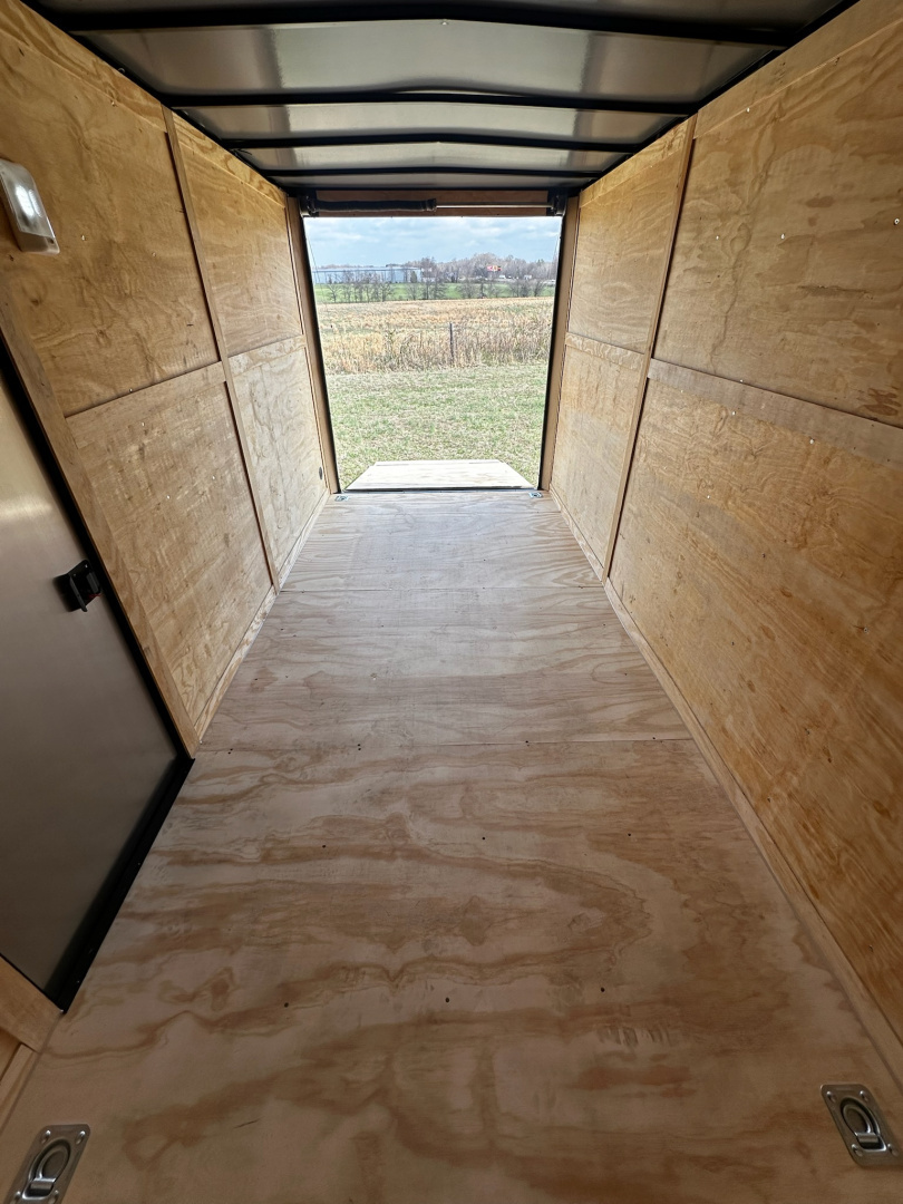 New 2026 Luxe 7X14 Enclosed Trailer-3500LB Tandem Axle-White Poly-Blackout
