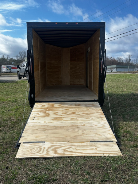 New 2026 Luxe 7X14 Enclosed Trailer-3500LB Tandem Axle-White Poly-Blackout