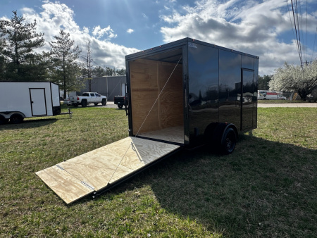 New 2026 Luxe 7X12 Enclosed Trailer-3500LB Single Axle-7'ft Interior-Black Poly-Blackout
