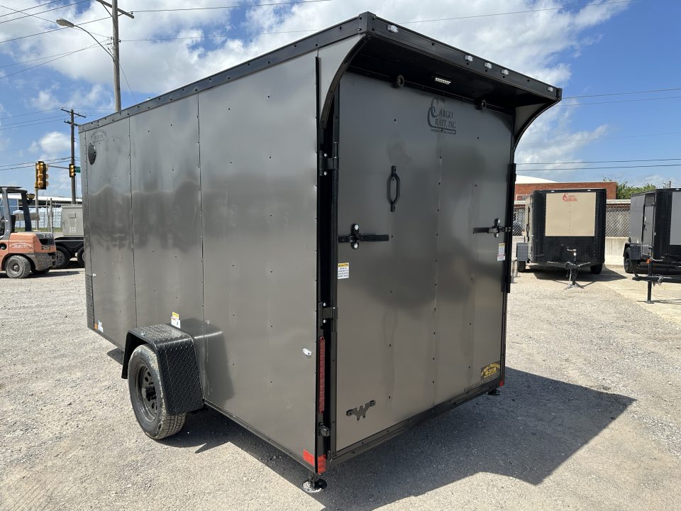 New 2026 Cargo Craft 6'x14'x6'6" Elite V Nose Sport with Ramp door in Charcoal / Black out Cargo / Enclosed Trailer