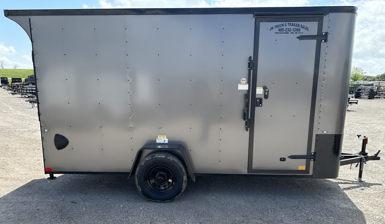 New 2026 Cargo Craft 6'x14'x6'6" Elite V Nose Sport with Ramp door in Charcoal / Black out Cargo / Enclosed Trailer