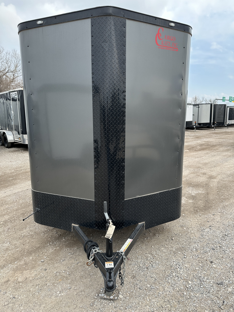 New 2025 Cargo Craft 6'x12'x6'6" Elite V Nose Sport with Ramp door in White / Black out Cargo / Enclosed Trailer