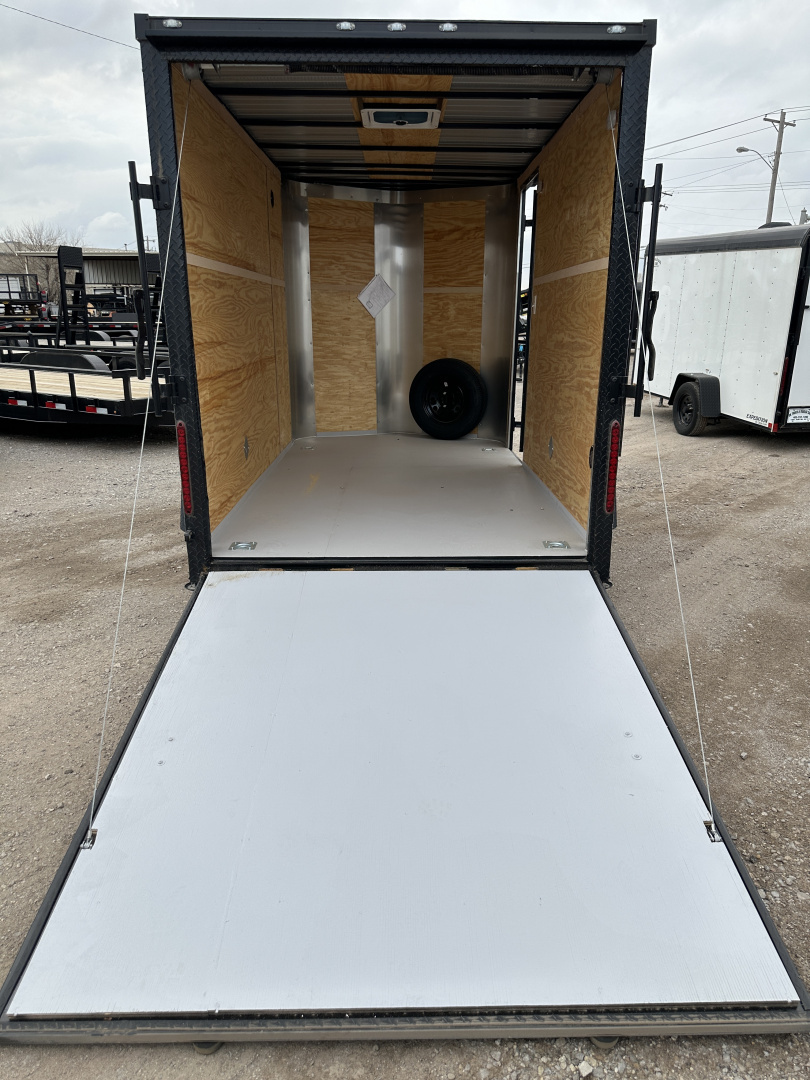 New 2025 Cargo Craft 6'x12'x6'6" Elite V Nose Sport with Ramp door in White / Black out Cargo / Enclosed Trailer