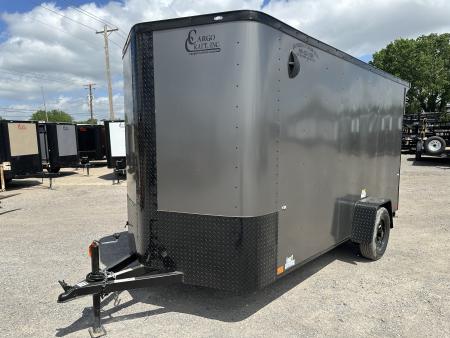 New 2026 Cargo Craft 6'x14'x6'6" Elite V Nose Sport with Ramp door in Charcoal / Black out Cargo / Enclosed Trailer