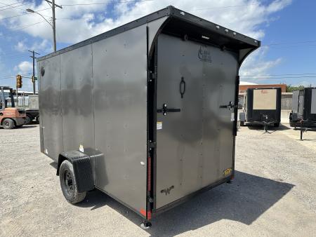 New 2026 Cargo Craft 6'x14'x6'6" Elite V Nose Sport with Ramp door in Charcoal / Black out Cargo / Enclosed Trailer