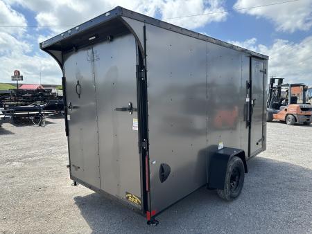 New 2026 Cargo Craft 6'x14'x6'6" Elite V Nose Sport with Ramp door in Charcoal / Black out Cargo / Enclosed Trailer