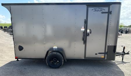 New 2026 Cargo Craft 6'x14'x6'6" Elite V Nose Sport with Ramp door in Charcoal / Black out Cargo / Enclosed Trailer