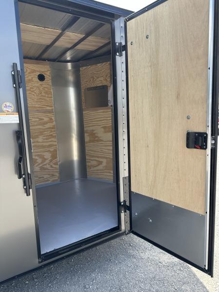 New 2026 Cargo Craft 6'x14'x6'6" Elite V Nose Sport with Ramp door in Charcoal / Black out Cargo / Enclosed Trailer