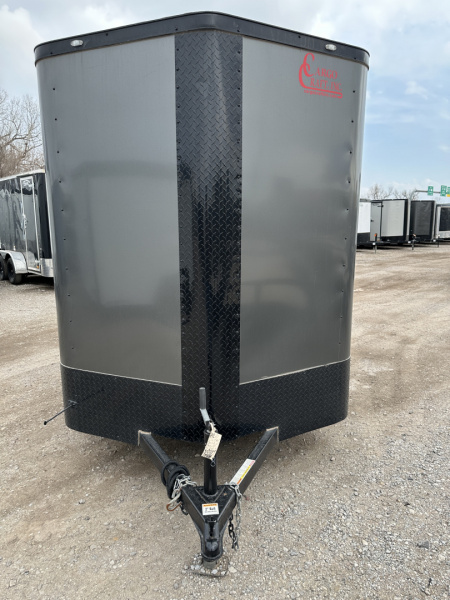 New 2025 Cargo Craft 6'x12'x6'6" Elite V Nose Sport with Ramp door in White / Black out Cargo / Enclosed Trailer