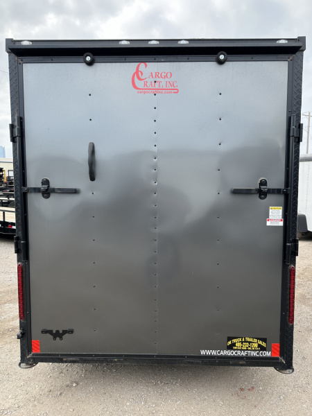 New 2025 Cargo Craft 6'x12'x6'6" Elite V Nose Sport with Ramp door in White / Black out Cargo / Enclosed Trailer