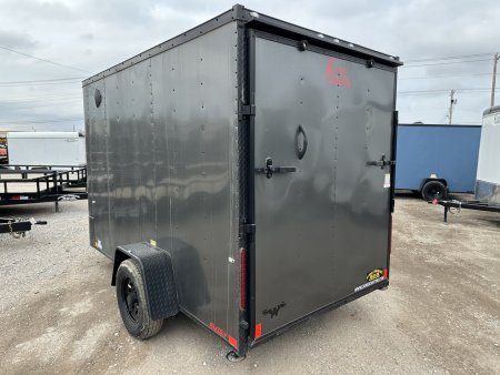 New 2025 Cargo Craft 6'x12'x6'6" Elite V Nose Sport with Ramp door in White / Black out Cargo / Enclosed Trailer