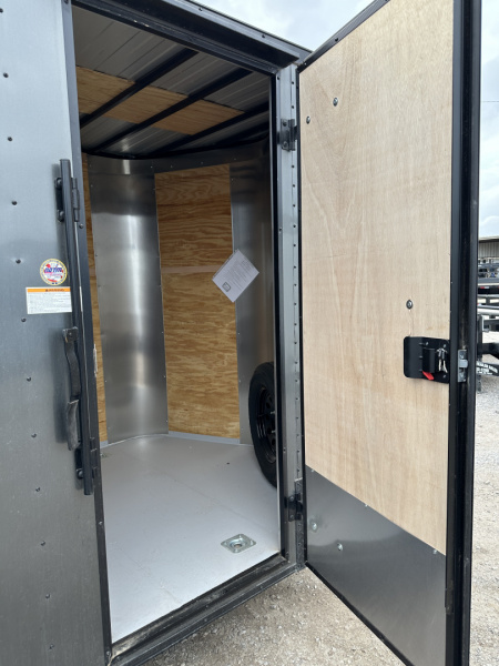 New 2025 Cargo Craft 6'x12'x6'6" Elite V Nose Sport with Ramp door in White / Black out Cargo / Enclosed Trailer