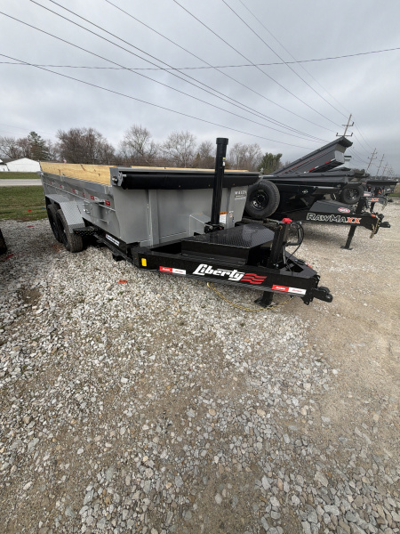 New 2026 LIBERTY LD14K83X14B8TS Dump Trailer 83X14 TA TELESCOPIC (GVW:15400) LIBERTY BELL SILVER/BLACK 2-TONED