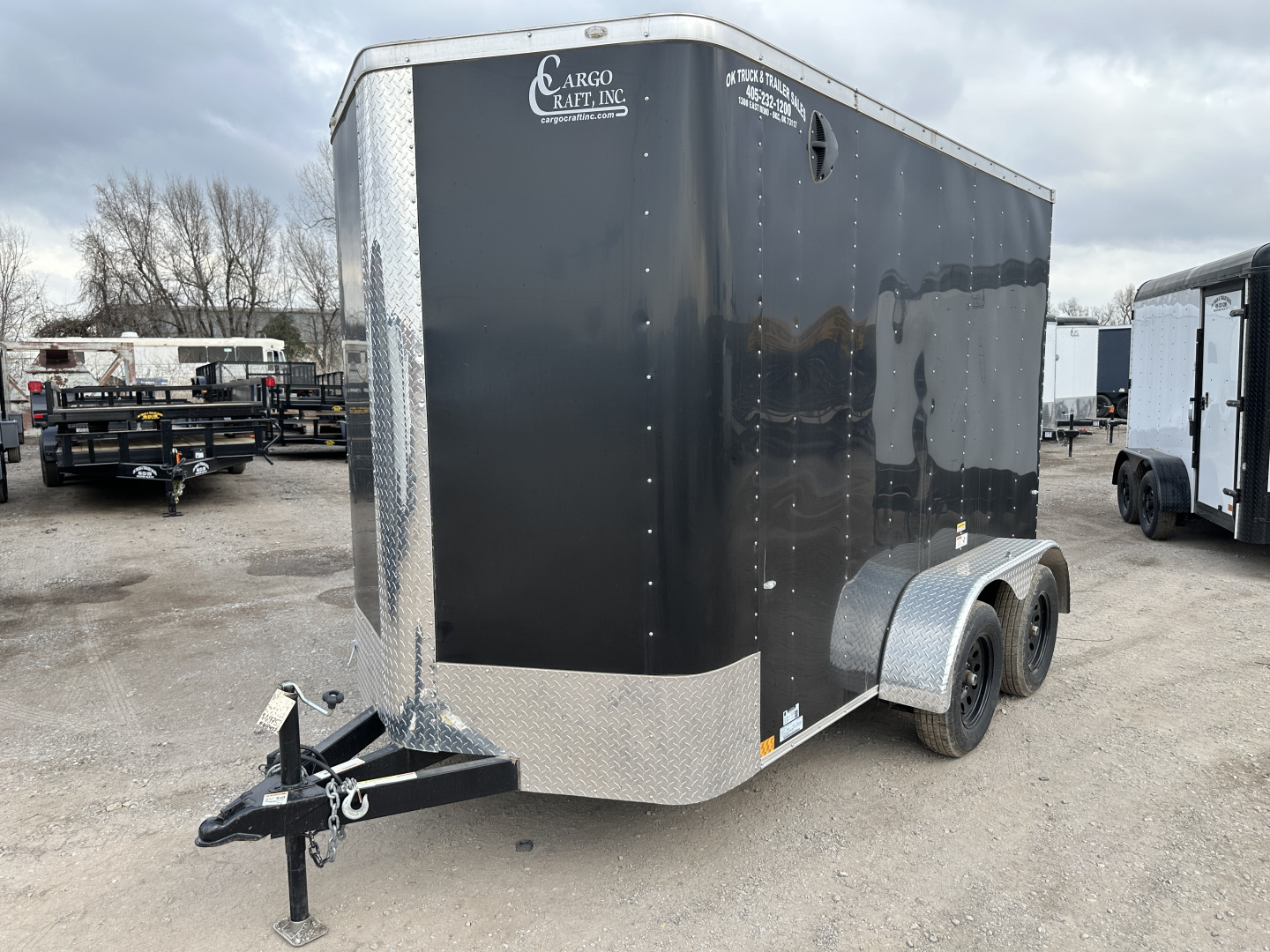 New 2025 Cargo Craft 6'x12'x7' Tall Tandem Axle Elite V Nose Sport package with ramp door, black Cargo / Enclosed Trailer