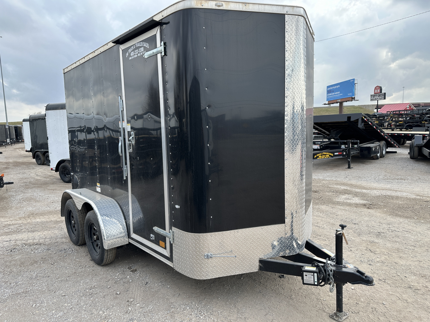 New 2025 Cargo Craft 6'x12'x7' Tall Tandem Axle Elite V Nose Sport package with ramp door, black Cargo / Enclosed Trailer