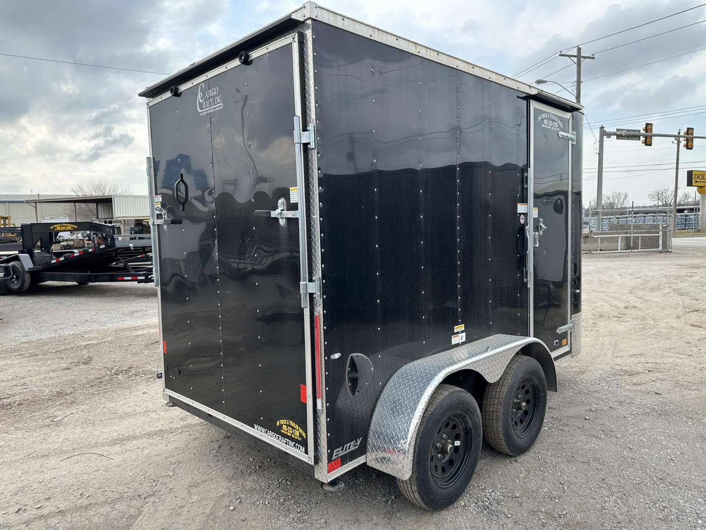 New 2025 Cargo Craft 6'x12'x7' Tall Tandem Axle Elite V Nose Sport package with ramp door, black Cargo / Enclosed Trailer