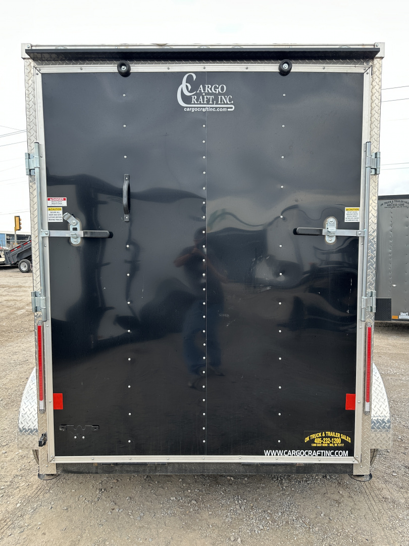 New 2025 Cargo Craft 6'x12'x7' Tall Tandem Axle Elite V Nose Sport package with ramp door, black Cargo / Enclosed Trailer