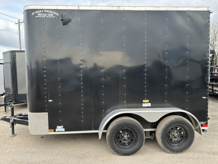 New 2025 Cargo Craft 6'x12'x7' Tall Tandem Axle Elite V Nose Sport package with ramp door, black Cargo / Enclosed Trailer
