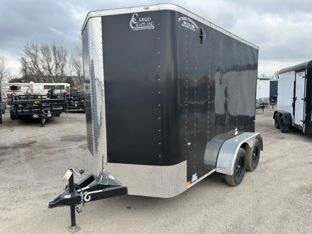 New 2025 Cargo Craft 6'x12'x7' Tall Tandem Axle Elite V Nose Sport package with ramp door, black Cargo / Enclosed Trailer