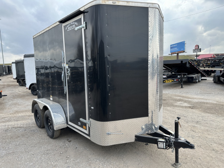 New 2025 Cargo Craft 6'x12'x7' Tall Tandem Axle Elite V Nose Sport package with ramp door, black Cargo / Enclosed Trailer