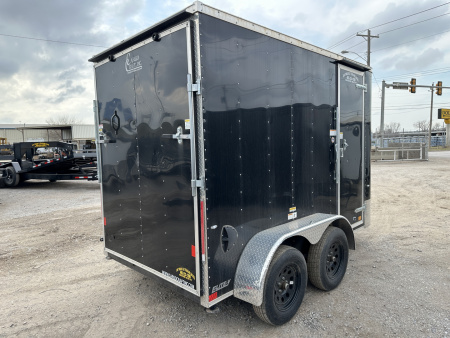 New 2025 Cargo Craft 6'x12'x7' Tall Tandem Axle Elite V Nose Sport package with ramp door, black Cargo / Enclosed Trailer