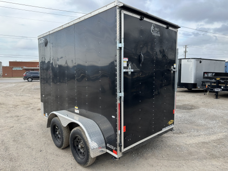 New 2025 Cargo Craft 6'x12'x7' Tall Tandem Axle Elite V Nose Sport package with ramp door, black Cargo / Enclosed Trailer