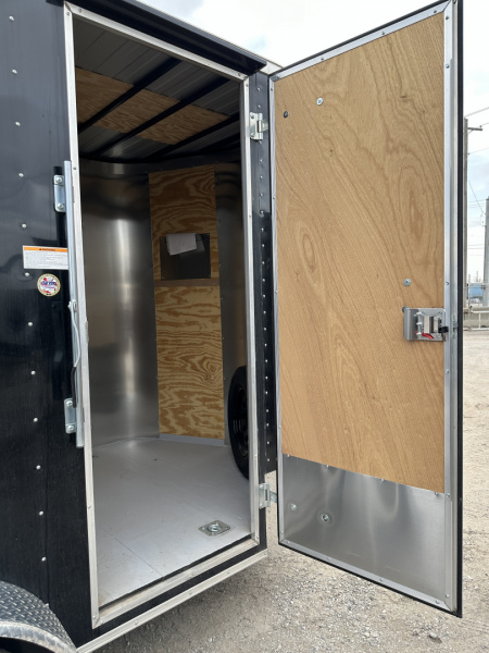 New 2025 Cargo Craft 6'x12'x7' Tall Tandem Axle Elite V Nose Sport package with ramp door, black Cargo / Enclosed Trailer