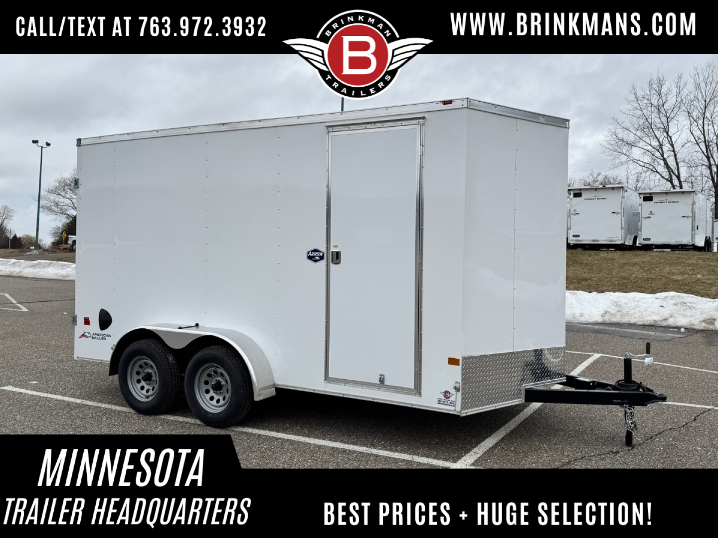 New American Hauler 7x14 Tandem Enclosed Cargo Trailer - Double Rear Doors!