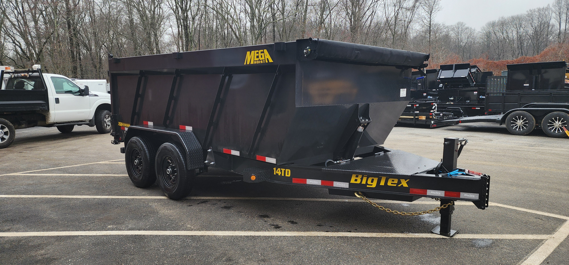 New 7 x 14 Big Tex Low Pro 14TD 4' High Sides Telescopic Dump Trailer 15.4K****7 Gauge Floor