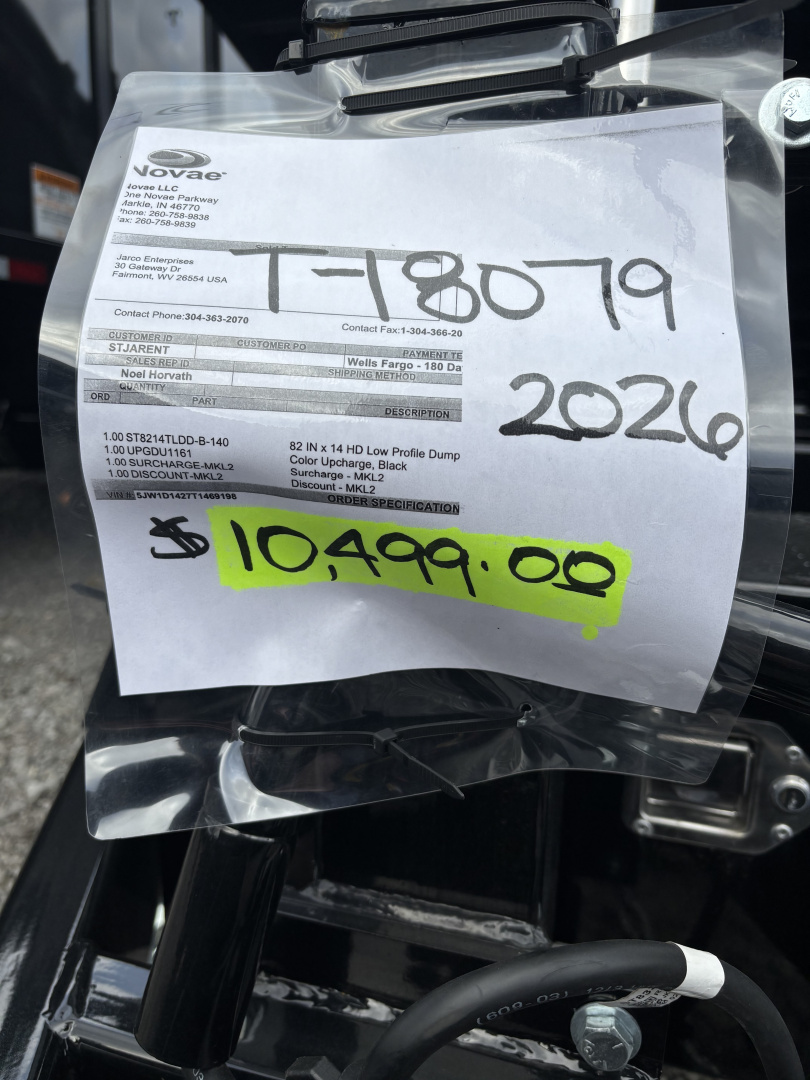 New 2026 SURE-TRAC 82 X 14 LOW PROFILE DUMP (BLACK)