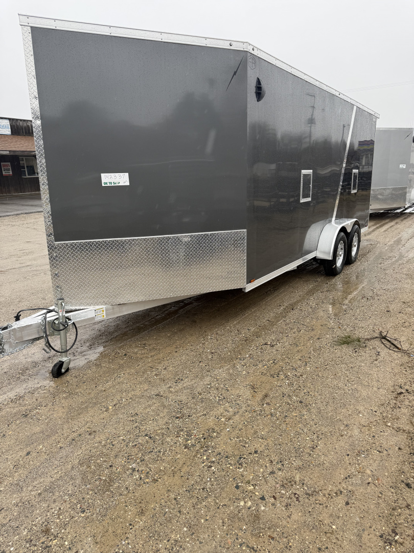New 2026 Lightning Trailers 7X23 ALL ALUMINUM 7' INTERIOR FULLY FINISHED Snowmobile Trailer